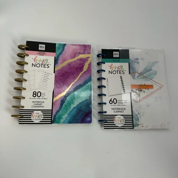 New. Set of 2 The Happy Planner Happy Notes Disc-Bound Notebooks - Picture 3 of 10